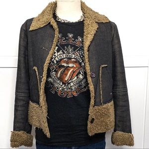 School Rag | Black Denim/ Sherpa Jacket